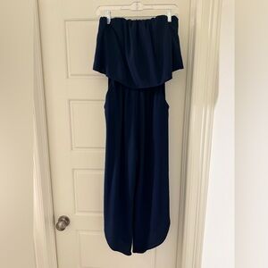 Tyche Midnight Blue strapless jumpsuit. Medium.